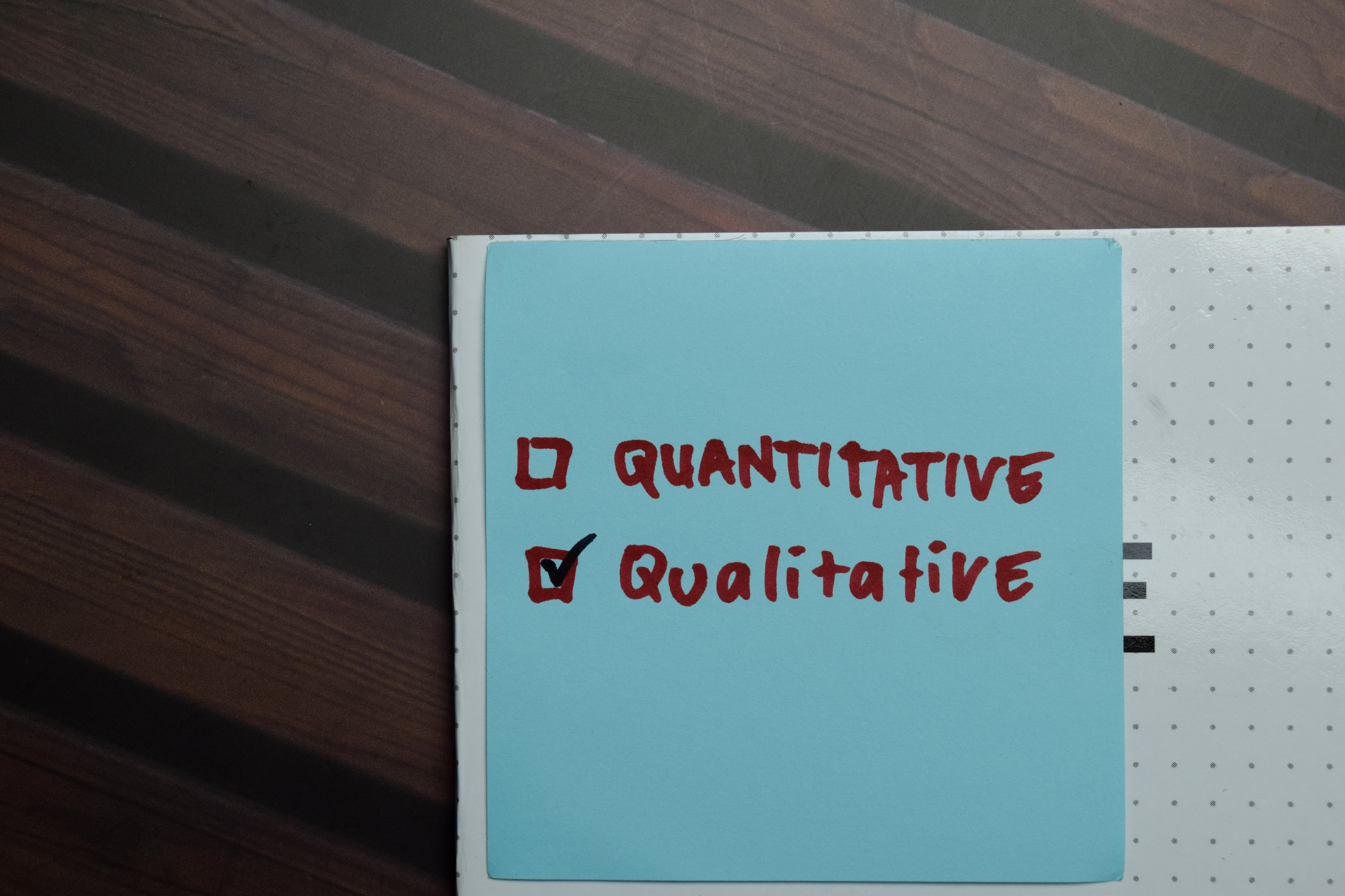 Balancing quantitative and qualitative data