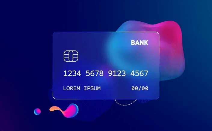 :"Transparent credit card template with glass morphism effect, symbolizing financial regulations and complexities”.