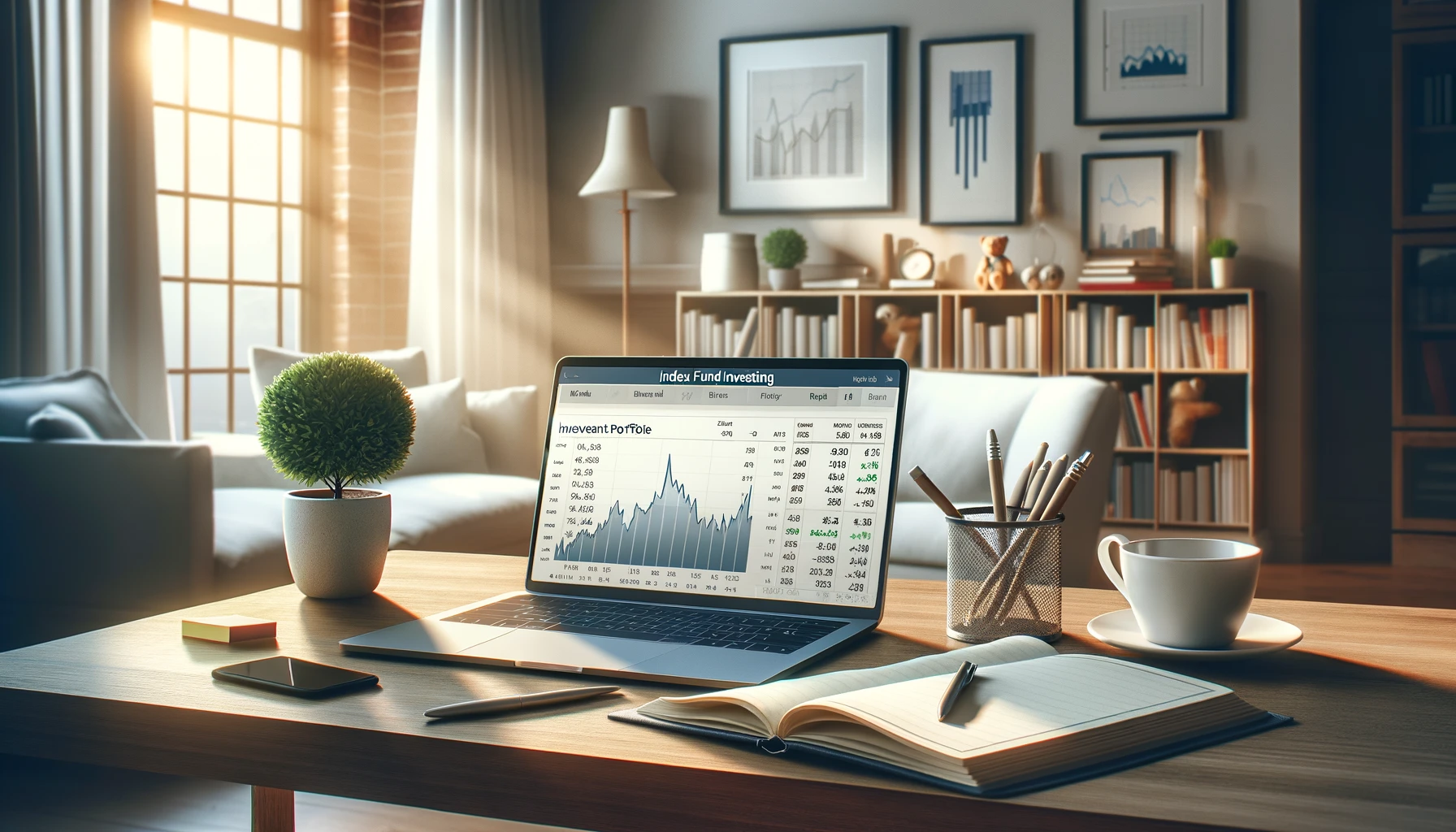 Businessman analyzing cryptocurrency market data on phone app and laptop, viewing trading charts and index graphs.